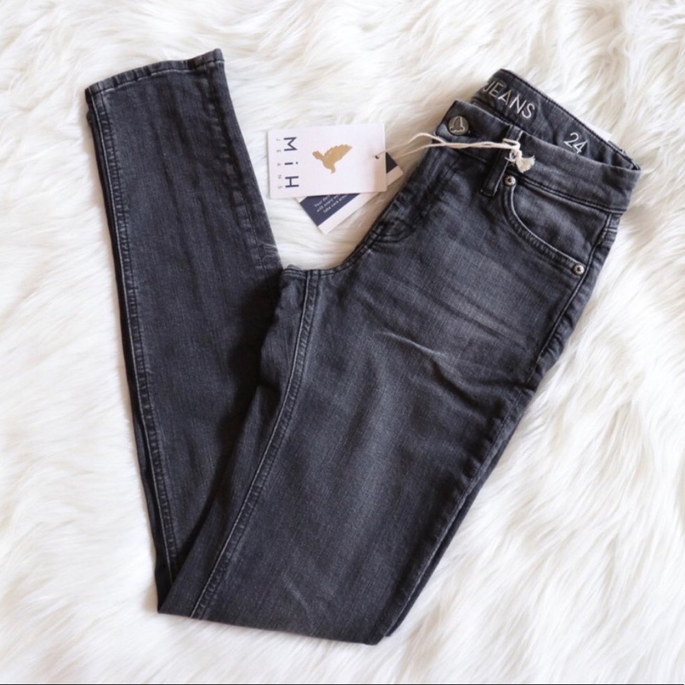 NEW M.i.H Grey Breathless Low Rise Skinny Jeans Size 24